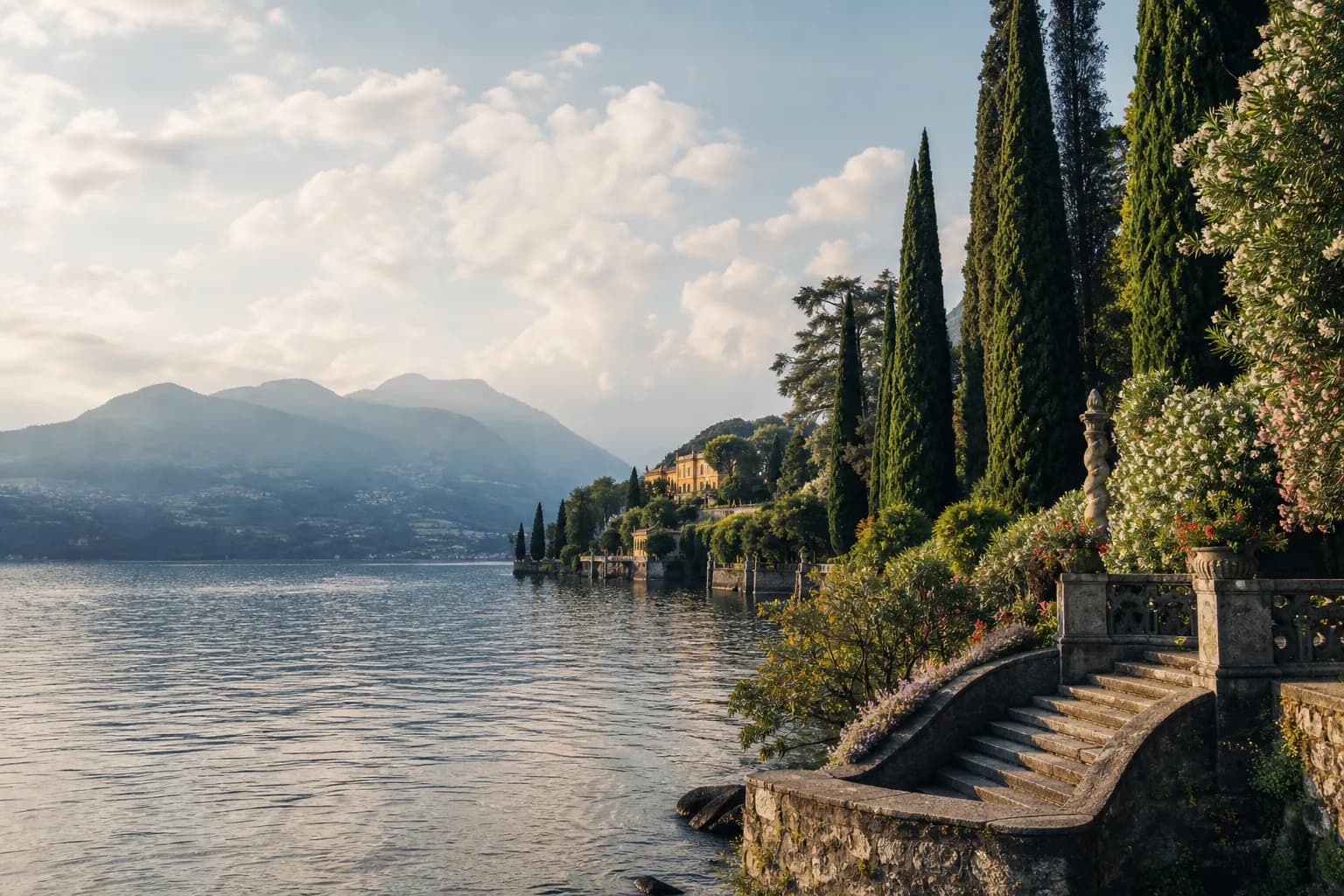 Lake Como travel scene with Escape Muse editorial mood.